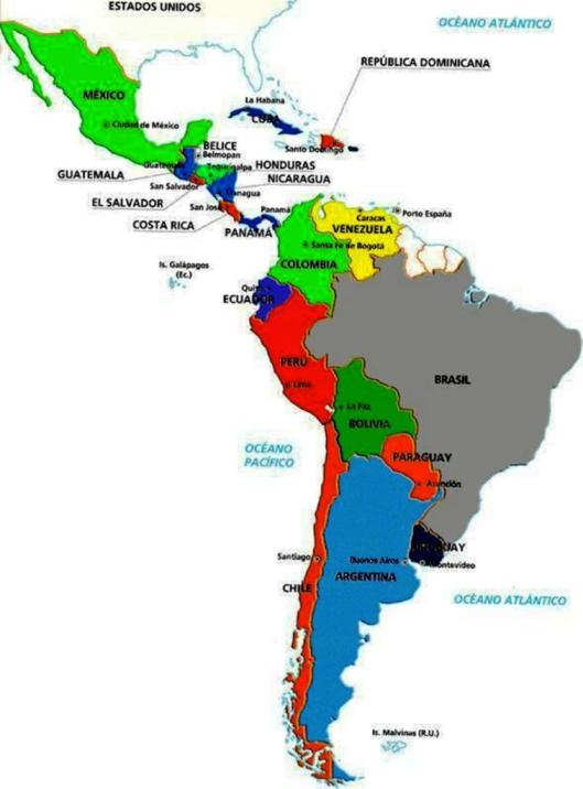 mapa político de américa latina
